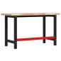 Preview: Werkbank 140x60x83 cm Massivholz Akazie Rechteckig