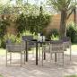 Preview: ARDEBO.de - Garten Essgruppe 5 pcs Hellgrau Poly-Rattan