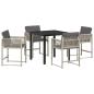 Preview: Garten Essgruppe 5 pcs Hellgrau Poly-Rattan