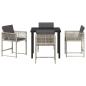 Preview: Garten Essgruppe 5 Stk. Hellgrau Poly-Rattan