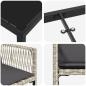 Preview: Garten Essgruppe 5 Stk. Hellgrau Poly-Rattan