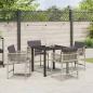 Preview: Garten Essgruppe 5 pcs Hellgrau Poly-Rattan