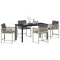Preview: Garten Essgruppe 5 pcs Hellgrau Poly-Rattan