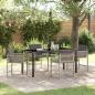 Preview: ARDEBO.de - Garten Essgruppe 5 pcs Hellgrau Poly-Rattan