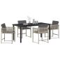 Preview: Garten Essgruppe 5 pcs Hellgrau Poly-Rattan