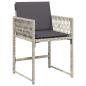 Preview: Garten Essgruppe 5 pcs Hellgrau Poly-Rattan