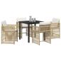 Preview: Garten Essgruppe 5 pcs Beige Poly-Rattan