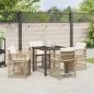 Preview: Garten Essgruppe 5 pcs Beige Poly-Rattan
