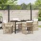 Preview: Garten Essgruppe 5 pcs Beige Poly-Rattan