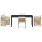 Preview: Garten Essgruppe 5 pcs Beige Poly-Rattan