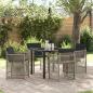 Preview: ARDEBO.de - Garten Essgruppe 5 pcs Hellgrau Poly-Rattan