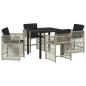 Preview: Garten Essgruppe 5 pcs Hellgrau Poly-Rattan