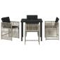 Preview: Garten Essgruppe 5 pcs Hellgrau Poly-Rattan