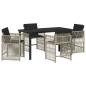 Preview: Garten Essgruppe 5 pcs Hellgrau Poly-Rattan