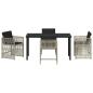 Preview: Garten Essgruppe 5 pcs Hellgrau Poly-Rattan