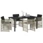 Preview: Garten Essgruppe 5 pcs Hellgrau Poly-Rattan
