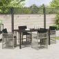 Preview: Garten Essgruppe 5 pcs Hellgrau Poly-Rattan