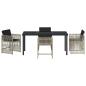 Preview: Garten Essgruppe 5 pcs Hellgrau Poly-Rattan