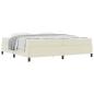 Preview: Bettgestell mit Matratze Creme 200 x 200 cm Kunstleder