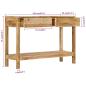 Preview: Konsolentisch mit 2 Schubladen 110x35x75 cm Massivholz Mango