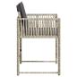Preview: Gartenstühle mit Kissen 4 Stk. Hellgrau Poly Rattan