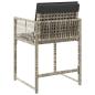 Preview: Gartenstühle mit Kissen 4 Stk. Hellgrau Poly Rattan