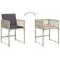 Preview: Gartenstühle mit Kissen 4 Stk. Hellgrau Poly Rattan