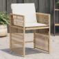 Preview: ARDEBO.de - Gartenstühle mit Kissen 4 Stk. Beige Poly Rattan
