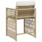 Preview: Gartenstühle mit Kissen 4 Stk. Beige Poly Rattan