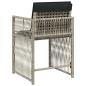 Preview: Gartenstühle mit Kissen 4 Stk. Hellgrau Poly Rattan