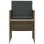 Preview: 3-tlg. Bistro-Set mit Kissen Hellgrau Poly Rattan