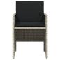 Preview: 5-tlg. Garten-Essgruppe mit Kissen Hellgrau Poly Rattan