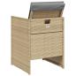 Preview: 5-tlg. Garten-Essgruppe mit Kissen Beigemischung Poly Rattan