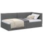 Preview: Eckbettgestell mit Kopfteil Dunkelgrau 80 x 200 cm Stoff