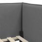 Preview: Eckbettgestell mit Kopfteil Dunkelgrau 80 x 200 cm Stoff