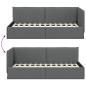 Preview: Eckbettgestell mit Kopfteil Dunkelgrau 80 x 200 cm Stoff