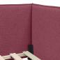 Preview: Eckbettgestell mit Kopfteil Weinrot 80 x 200 cm Stoff