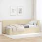 Preview: ARDEBO.de - Eckbettgestell mit Kopfteil Creme 80 x 200 cm Stoff