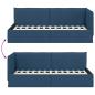 Preview: Eckbettgestell mit Kopfteil Blau 80 x 200 cm Stoff