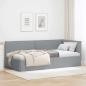 Preview: ARDEBO.de - Eckbettgestell mit Kopfteil Hellgrau 90 x 190 cm Stoff