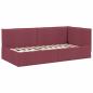 Preview: Eckbettgestell mit Kopfteil Weinrot 90 x 190 cm Stoff