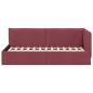 Preview: Eckbettgestell mit Kopfteil Weinrot 90 x 190 cm Stoff