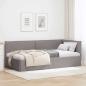 Preview: ARDEBO.de - Eckbettgestell mit Kopfteil Taupe 90 x 190 cm Stoff