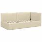 Preview: Eckbettgestell mit Kopfteil Creme 90 x 190 cm Stoff