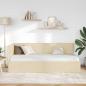 Preview: Eckbettgestell mit Kopfteil Creme 90 x 190 cm Stoff