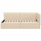 Preview: Eckbettgestell mit Kopfteil Creme 90 x 190 cm Stoff