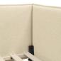 Preview: Eckbettgestell mit Kopfteil Creme 90 x 190 cm Stoff
