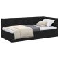 Preview: Eckbettgestell mit Kopfteil Schwarz 90 x 200 cm Stoff