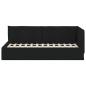 Preview: Eckbettgestell mit Kopfteil Schwarz 90 x 200 cm Stoff