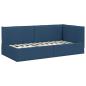 Preview: ARDEBO.de - Eckbettgestell mit Kopfteil Blau 90 x 200 cm Stoff